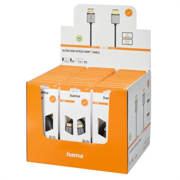 Hama HDMI kábel Ultra High Speed 8K 1,5 m, Ultra-Slim, blister/displej 85444290