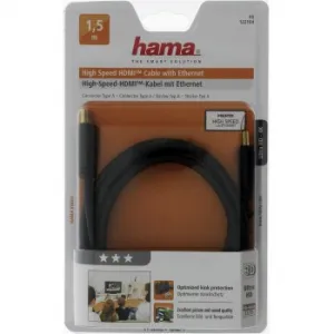 Hama HDMI kábel vidlica - vidlica, pozlátený, 3*, 1,5 m 85444290
