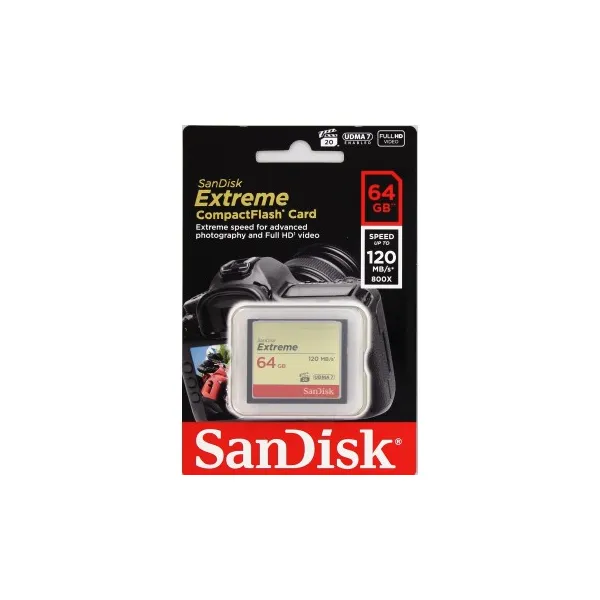 SanDisk Compact Flash 64GB Extreme (R:120/W:85 MB/s) UDMA7