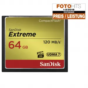 SanDisk Compact Flash 64GB Extreme (R:120/W:85 MB/s) UDMA7