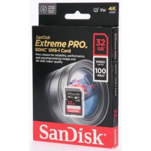SanDisk Extreme PRO 32 GB SDHC Memory Card 100 MB/s and 90 MB/s, UHS-I, Class 10, U3, V30 85235110