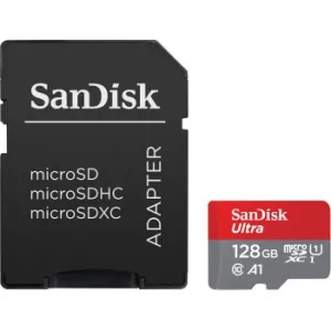 SanDisk Ultra microSDXC 128 GB + SD Adapter 140 MB/s  A1 Class 10 UHS-I 85235110