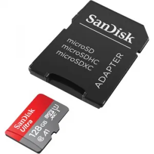 SanDisk Ultra microSDXC 128 GB + SD Adapter 140 MB/s  A1 Class 10 UHS-I 85235110