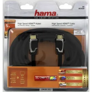 Hama HDMI kábel vidlica-vidlica, 5 m, pozlát., ferit. filtre, kovové vidlice, opletený,... 85444290
