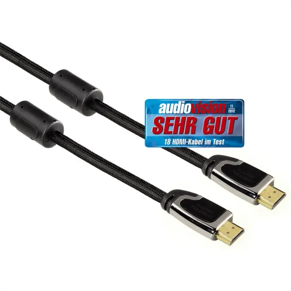 Hama HDMI kábel vidlica-vidlica, 5 m, pozlát., ferit. filtre, kovové vidlice, opletený,... 85444290