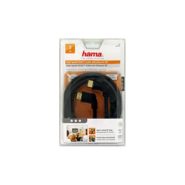 Hama HDMI kábel vidlica-vidlica, kolmé konektory, pozlátený, 3*, 3 m 85444290