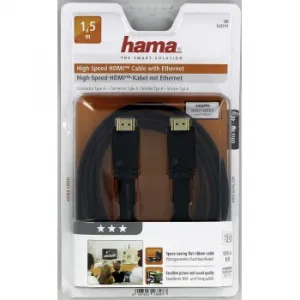 Hama HDMI kábel vidlica-vidlica, plochý, pozlátený, 3*, 1,5 m 85444290