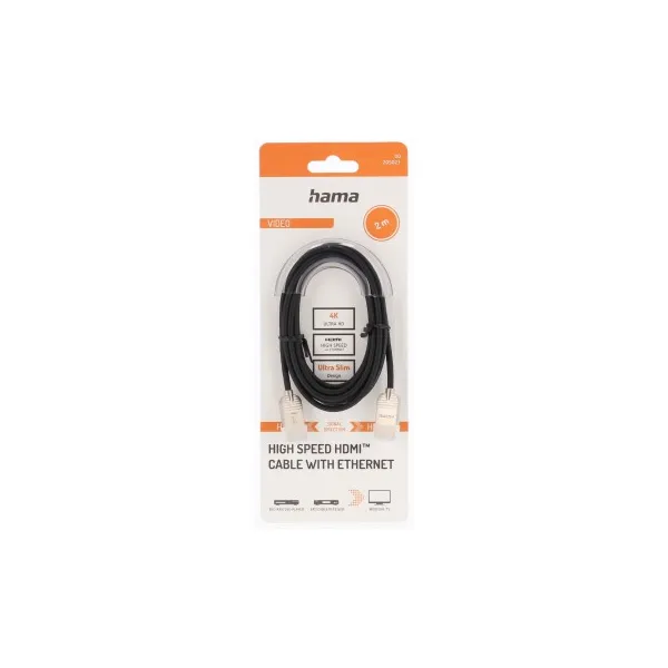 Hama HDMI kábel High Speed 4K 2 m, Ultra-Slim 85444290