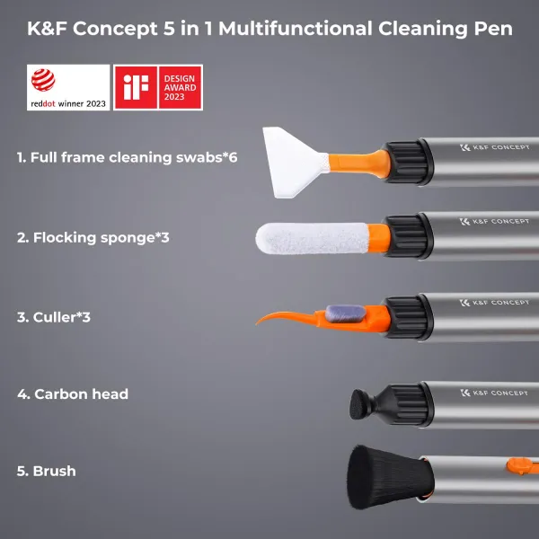 K&F Concept Sada čistiaceho pera s hliníkovým všestranným spínačom K&F (Čistiace pero +... 23757