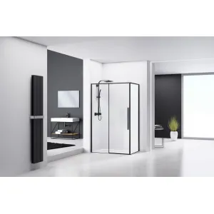 REA SOLAR BLACK MAT sprchový kút 80/100/195