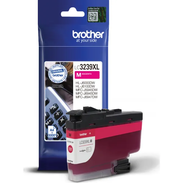 BROTHER LC-3239-XL (LC3239XLM), originálna cartridge, purpurová, 5000 strán, Pre tlačiareň: BROTHER MFC-J5945DW, BROTHER MFC-J6945DW, BROTHER
