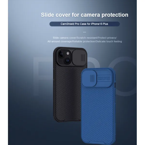 Nillkin CamShield PRO Kryt pre iPhone 15 Plus, Čierny