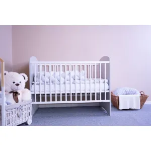 Detská postieľka New Baby LEO štandard bielo-sivá