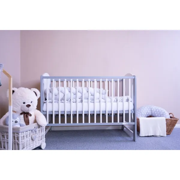 Detská postieľka New Baby ELSA štandard bielo-sivá