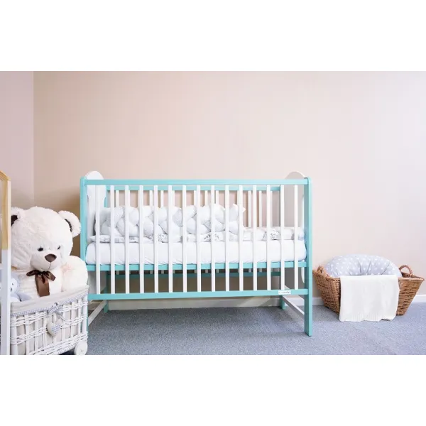 Detská postieľka New Baby ELSA štandard bielo-mätová