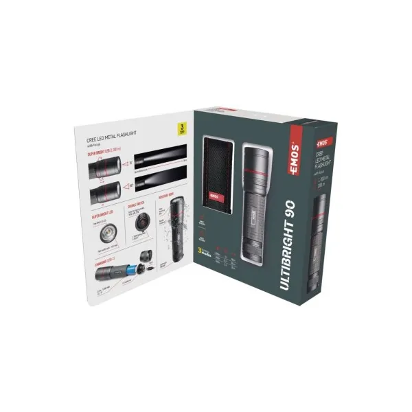 EMOS CREE LED nabíjacie kovové svietidlo Ultibright 90, 1200lm