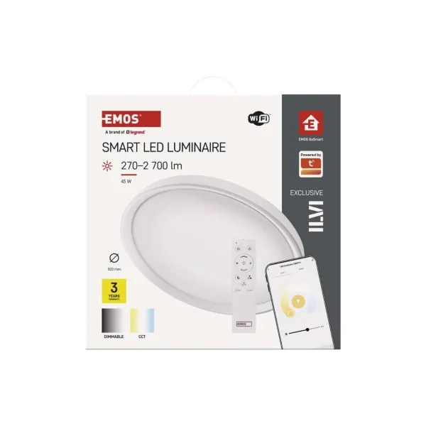 EMOS Lighting Inteligentné LED svietidlo GoSmart, zapustené, kruhové, 45W, RGB, stmievateľné, Wi-Fi