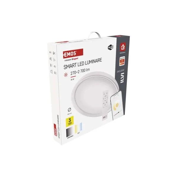 EMOS Lighting Inteligentné LED svietidlo GoSmart, zapustené, kruhové, 45W, RGB, stmievateľné, Wi-Fi
