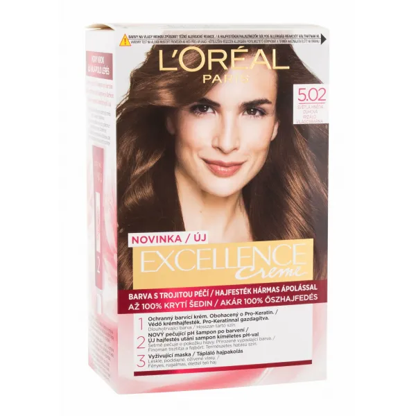 L’Oréal Paris Excellence Creme farba na vlasy odtieň 5.02 Light Brown 1 ks