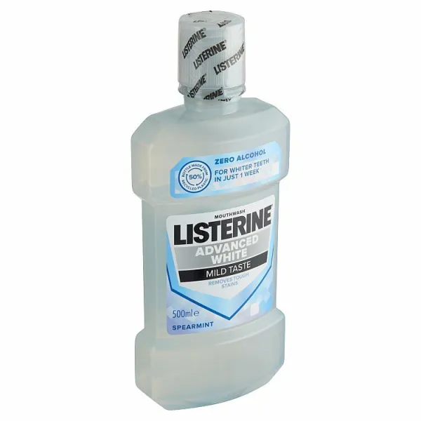 Listerine Advanced White Mild Taste Spearmint ústna voda 500 ml