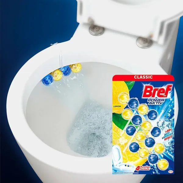 Bref Power Aktiv Lemon tuhý WC blok 4 x 50 g 1bal