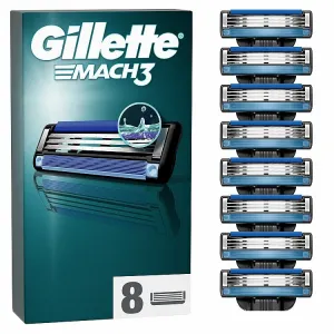 Gillette Mach3 Náhradné Holiace Hlavice pre Mužov, 8 Náhradné Holiace Hlavice