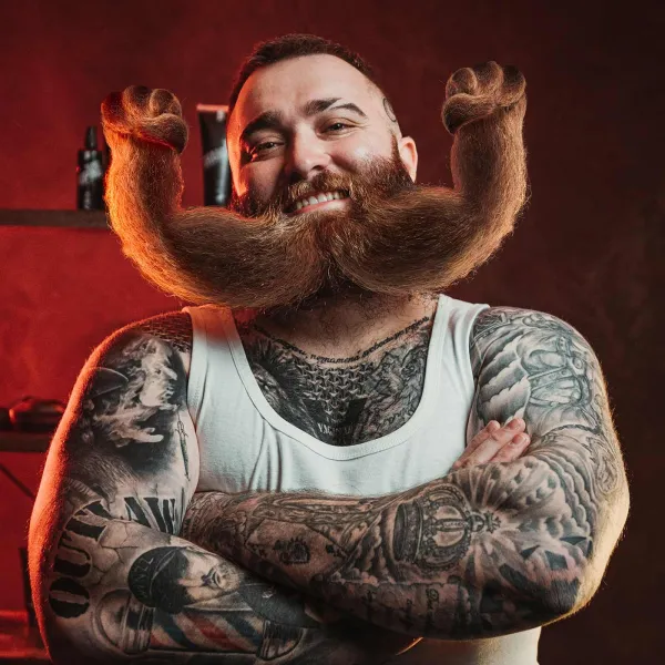Angry Beards Sada na podporu rastu brady – Roller & Doping