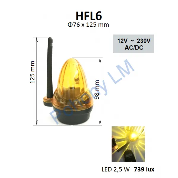 Univerzálny maják HFL6W biely