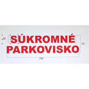 Súkromné parkovisko  - reflexná nálepka
