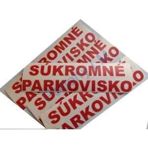 Súkromné parkovisko  - červená nálepka