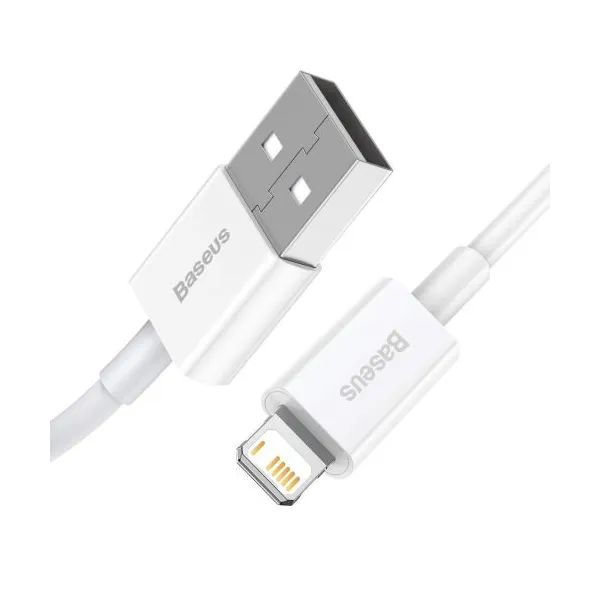 Kábel USB na Lightning Baseus Superior Series, 2,4 A, 2 m (biely) 026223
