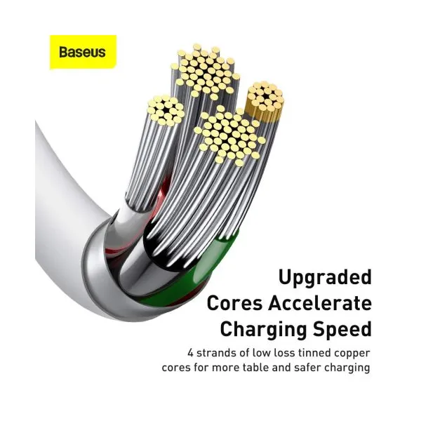 Kábel USB na Lightning Baseus Superior Series, 2,4 A, 2 m (biely) 026223