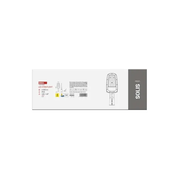 EMOS Lighting Verejné LED svietidlo SOLIS 50W, 6000 lm, neutrálna biela