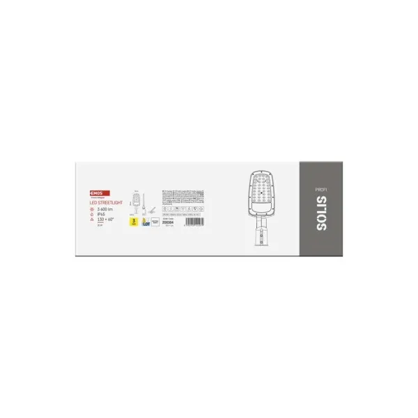EMOS Lighting Verejné LED svietidlo SOLIS 30W, 3600 lm, neutrálna biela