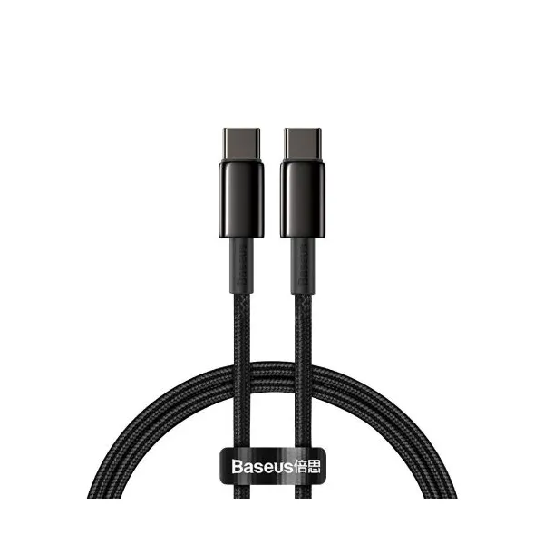 Baseus Tungsten Gold kábel USB-C na USB-C, 100 W, 1 m (čierny) 024650