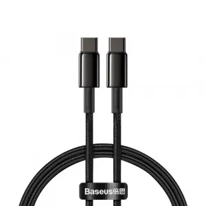 Baseus Tungsten Gold kábel USB-C na USB-C, 100 W, 1 m (čierny) 024650