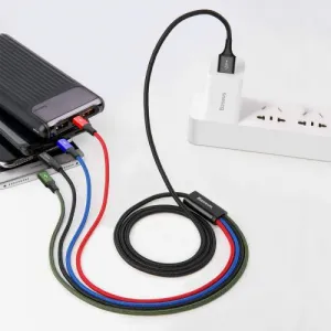 Kábel USB Baseus Fast 4w1 2xUSB-C / Lightning / Micro 3,5A 1,2m (černý) 018721