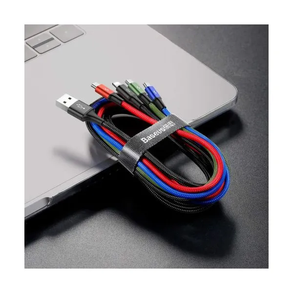 Kábel USB Baseus Fast 4w1 2xUSB-C / Lightning / Micro 3,5A 1,2m (černý) 018721