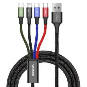 Kábel USB Baseus Fast 4w1 2xUSB-C / Lightning / Micro 3,5A 1,2m (černý) 018721