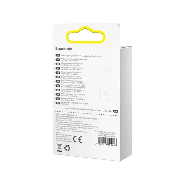 Baseus Ingenuity USB-C na USB-A adaptér, OTG (čierny) 031665