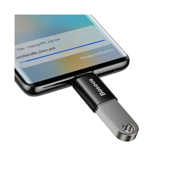 Baseus Ingenuity USB-C na USB-A adaptér, OTG (čierny) 031665