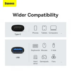 Baseus Ingenuity USB-C na USB-A adaptér, OTG (čierny) 031665