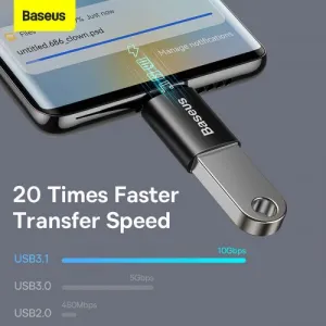 Baseus Ingenuity USB-C na USB-A adaptér, OTG (čierny) 031665
