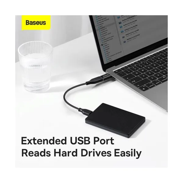 Baseus Ingenuity USB-C na USB-A adaptér, OTG (čierny) 031665