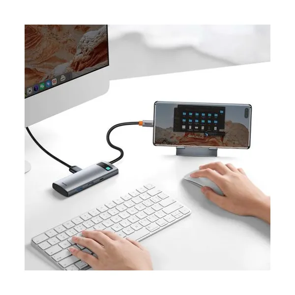 Adaptér 7w1 Baseus Hub USB-C na 2x USB 3.0 + HDMI + USB-C PD 030395