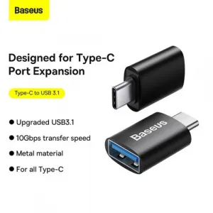 Baseus Ingenuity USB-C na USB-A adaptér, OTG (čierny) 031665