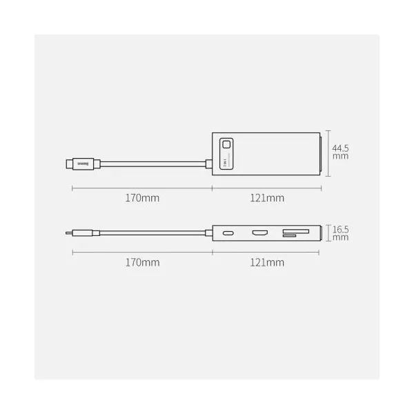 Adaptér 7w1 Baseus Hub USB-C na 2x USB 3.0 + HDMI + USB-C PD 030395