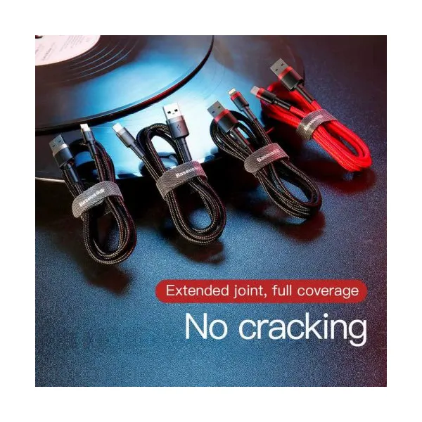 Baseus Lightning Cafule Cable 2.4A 1m Red + čierna (CALKLF-B19)
