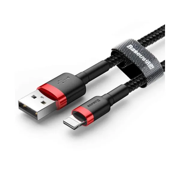 Baseus Lightning Cafule Cable 2.4A 1m Red + čierna (CALKLF-B19)