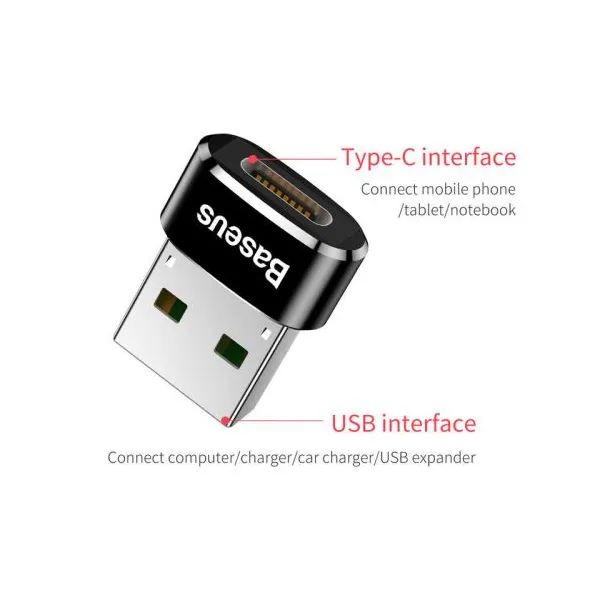 Adaptér Baseus USB-C na USB-A čierny Caaotg-01